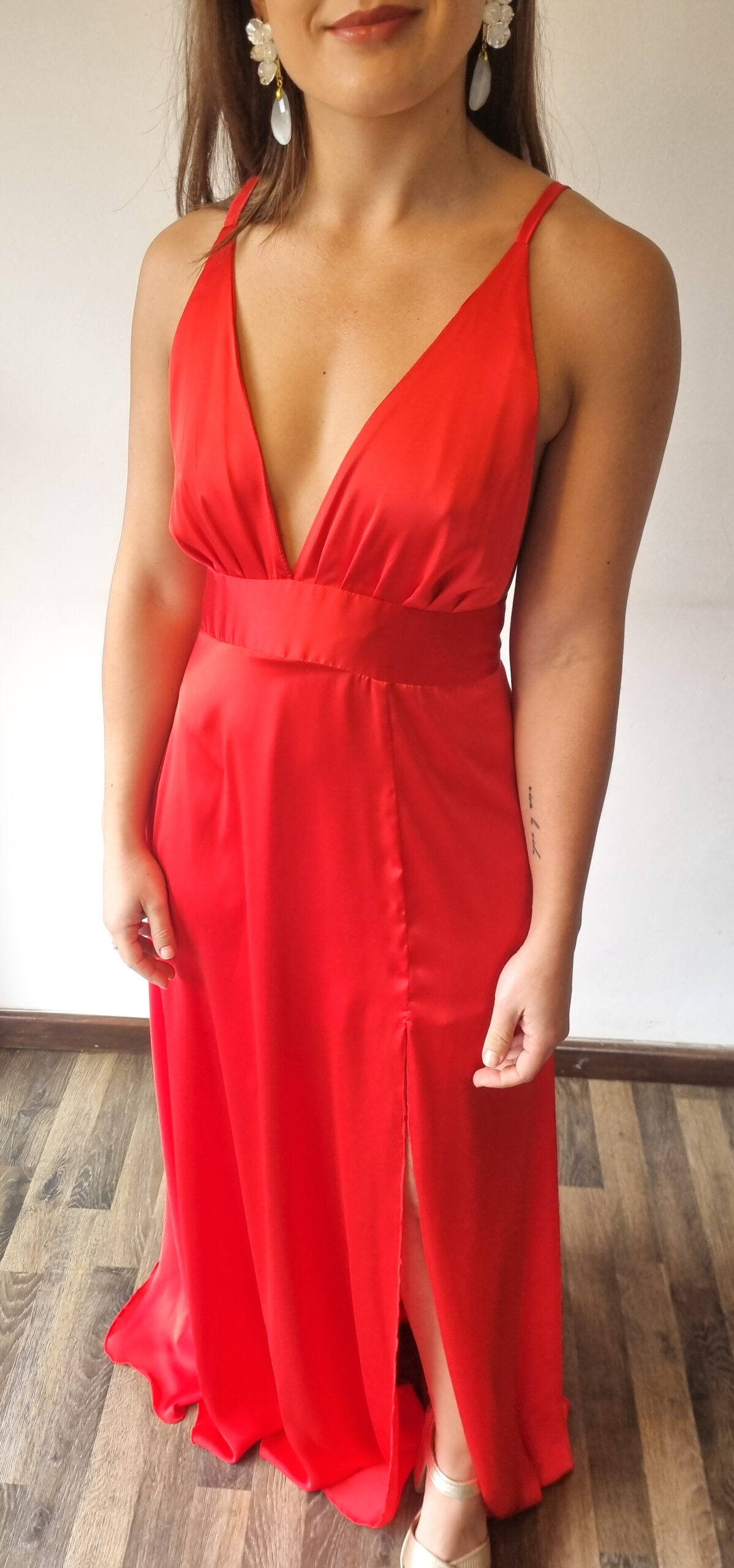 Vestido Rojo Escote Profundo - Yes Dress